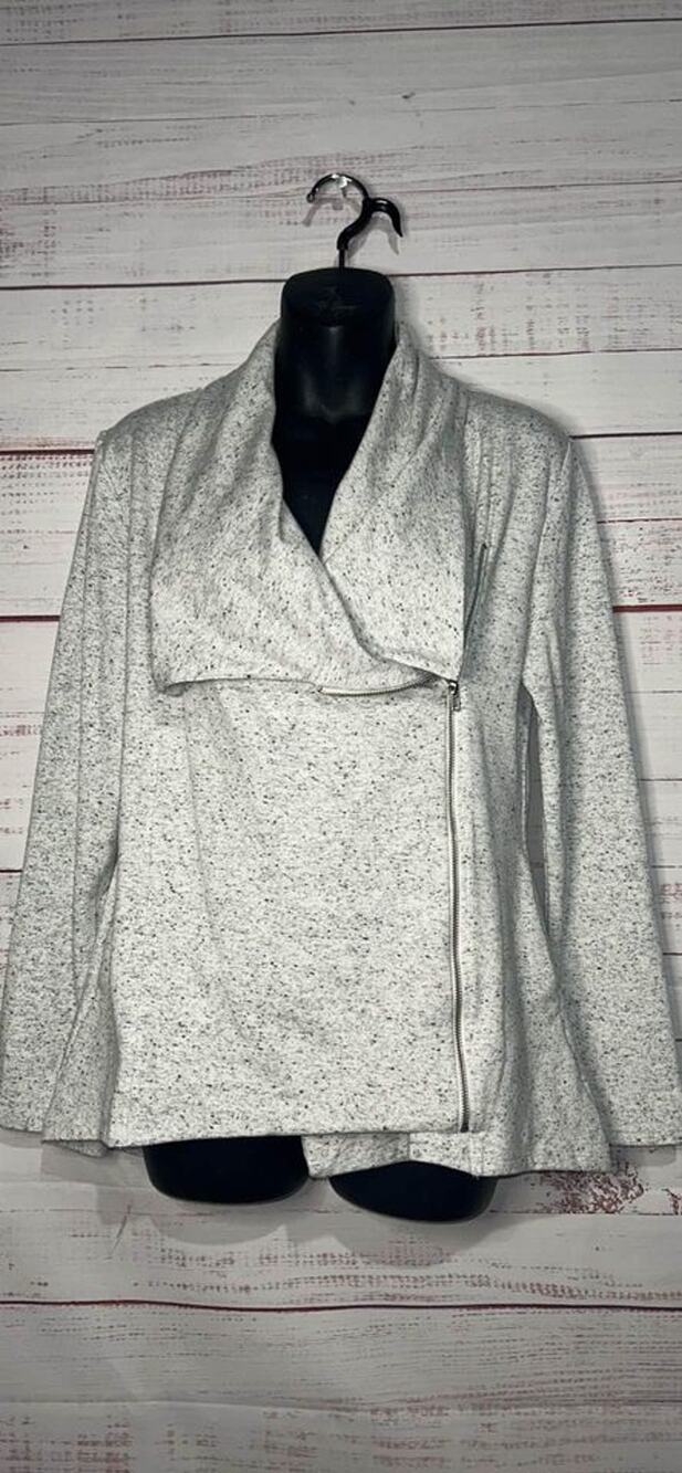 Women’s Marled Gray Asymmetrical Jacket | Medium